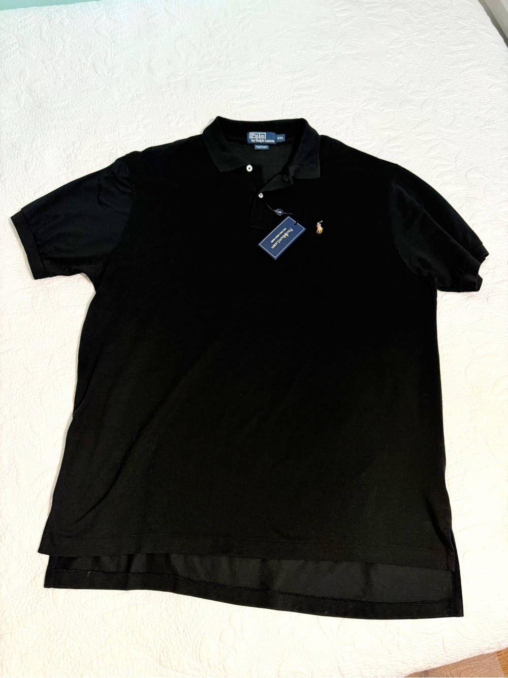 NWT Polo Ralph Lauren Pima Mesh Polo Shirt Black Flesh Pony Pima Cotton XXL 2X